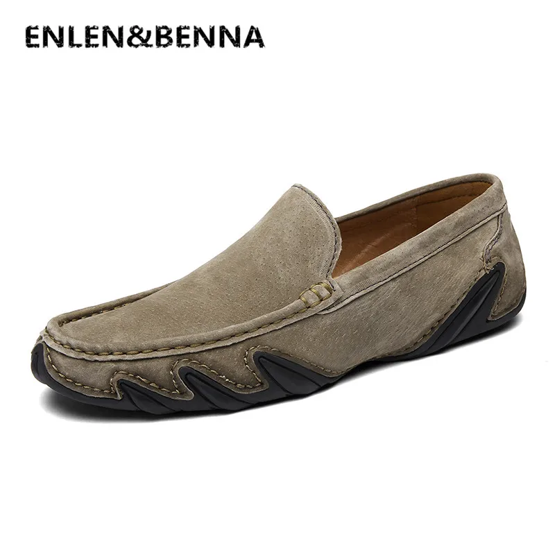 

Genuine Leather Driving Male Loafers Shoes For Men Moccasins Slip On Spring Summer Casual Flats Boat Soft Light Footwear