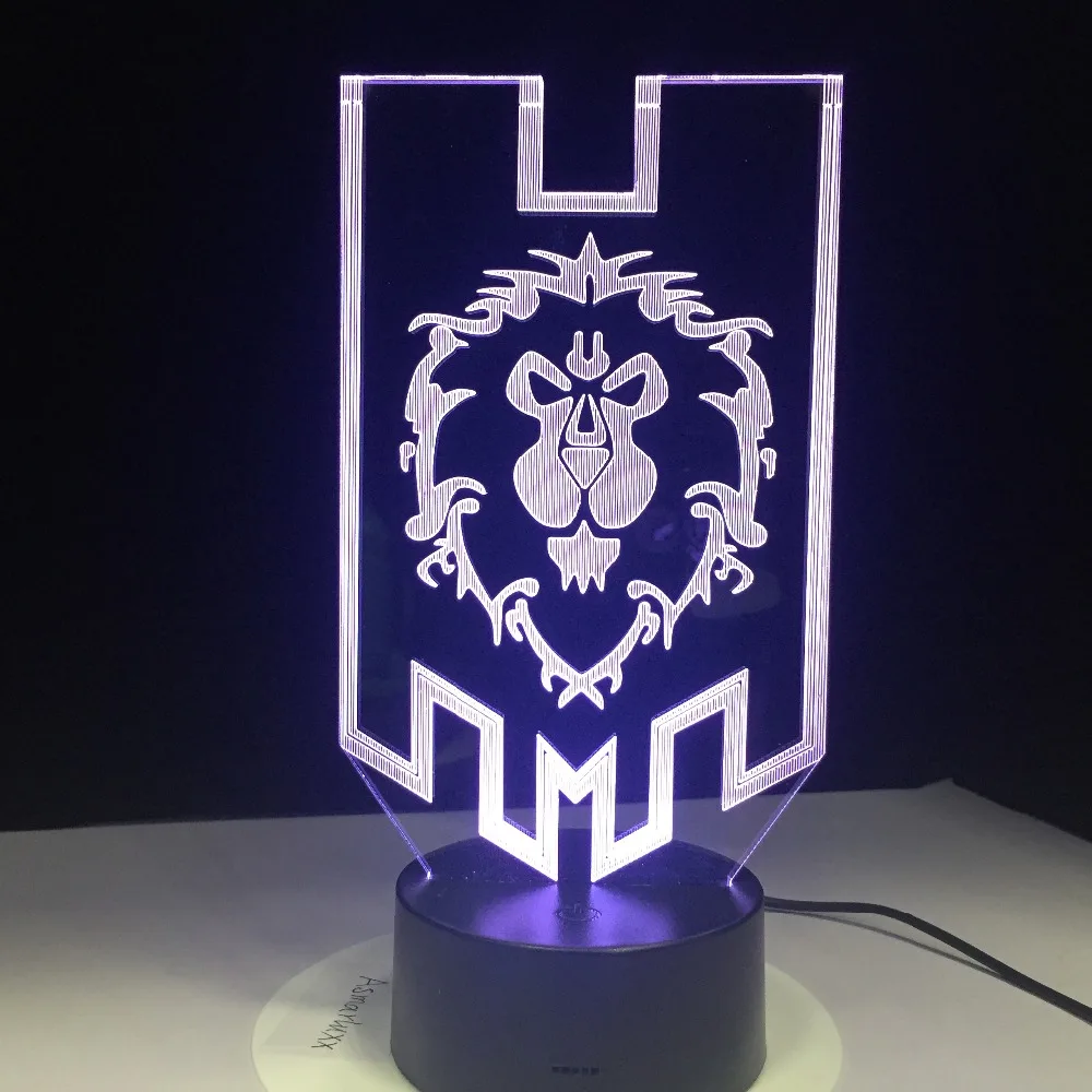 3d светодиодная лампа World of Warcraft вывески для родов альянса дистанционное