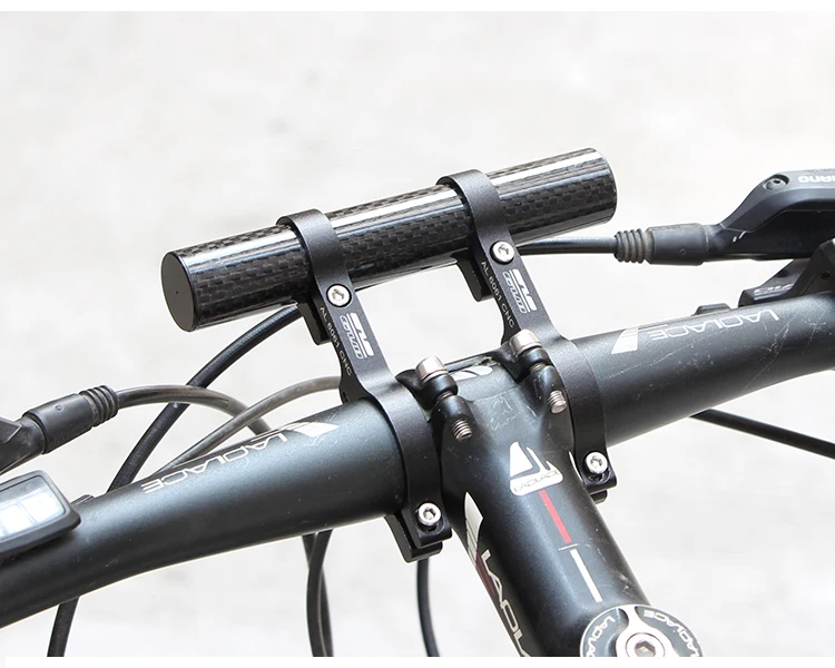 

67g Carbon Fiber Bike Light Holder Rack Handlebar Extender,CNC Cycling Bicycle Torch Double Bracket Lamp Phone Computer Holder