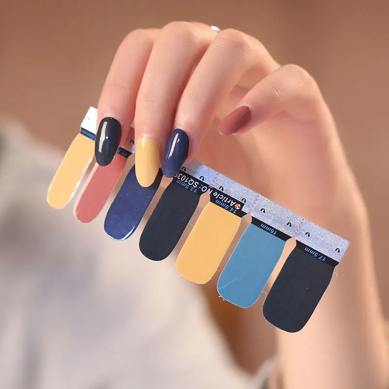 14 насадок для дизайна ногтей, полное покрытие, самоклеющиеся наклейки для полировки, фольга, наклейки, маникюр, мрамор, градиент, яркие цвета