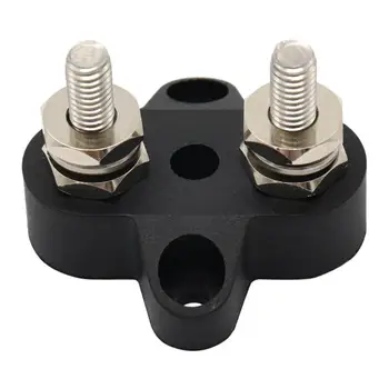 

Terminal Block DC 48V Bus Bar Dual M6 Heavy Duty Positive Power Distribution Studs Terminal Block Black+ 2 Screws