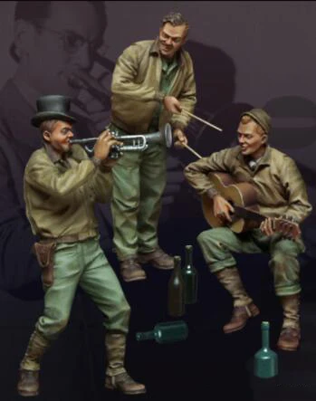 

1/35 Scale Unpainted Resin Figure WWII US soldiers are entertained
