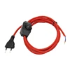 AC 220-250V EU Plug Power Cords With Dimmer Switch Flex Fabric Braided Covered Cable Electrical Power Cable 3
