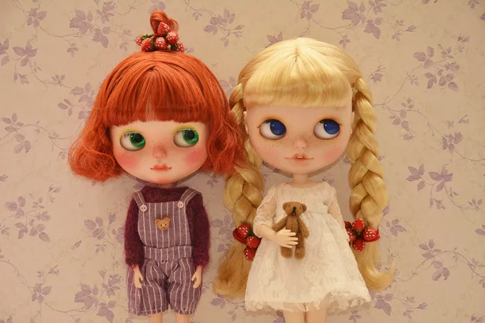 2 шт. кукольная Клубничка с веревкой для волос для 1/3 1/4 BJD кукла DAL salon PULLIP маленькая кукла BLYTH