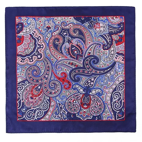 Pocket Square PS018 Портной Смит мужчины Пейсли карман квадратный из микрофибры печати мужские платки синий бордовый Цветочные носовой платок новая мода мужской костюм носовой платок - Цвет: Pocket Square PS018