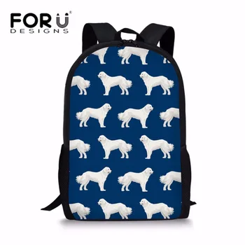

FORUDESIGNS Girls Great Pyrenees Printing School Bags for Children Kawaii Satchel Schoolbag Backpack Teenagers Large Bookbags