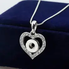 Новая мода горный хрусталь кулон ожерелье с сердечками 12 мм украшение с защелкой женский подарок на день Святого Валентина