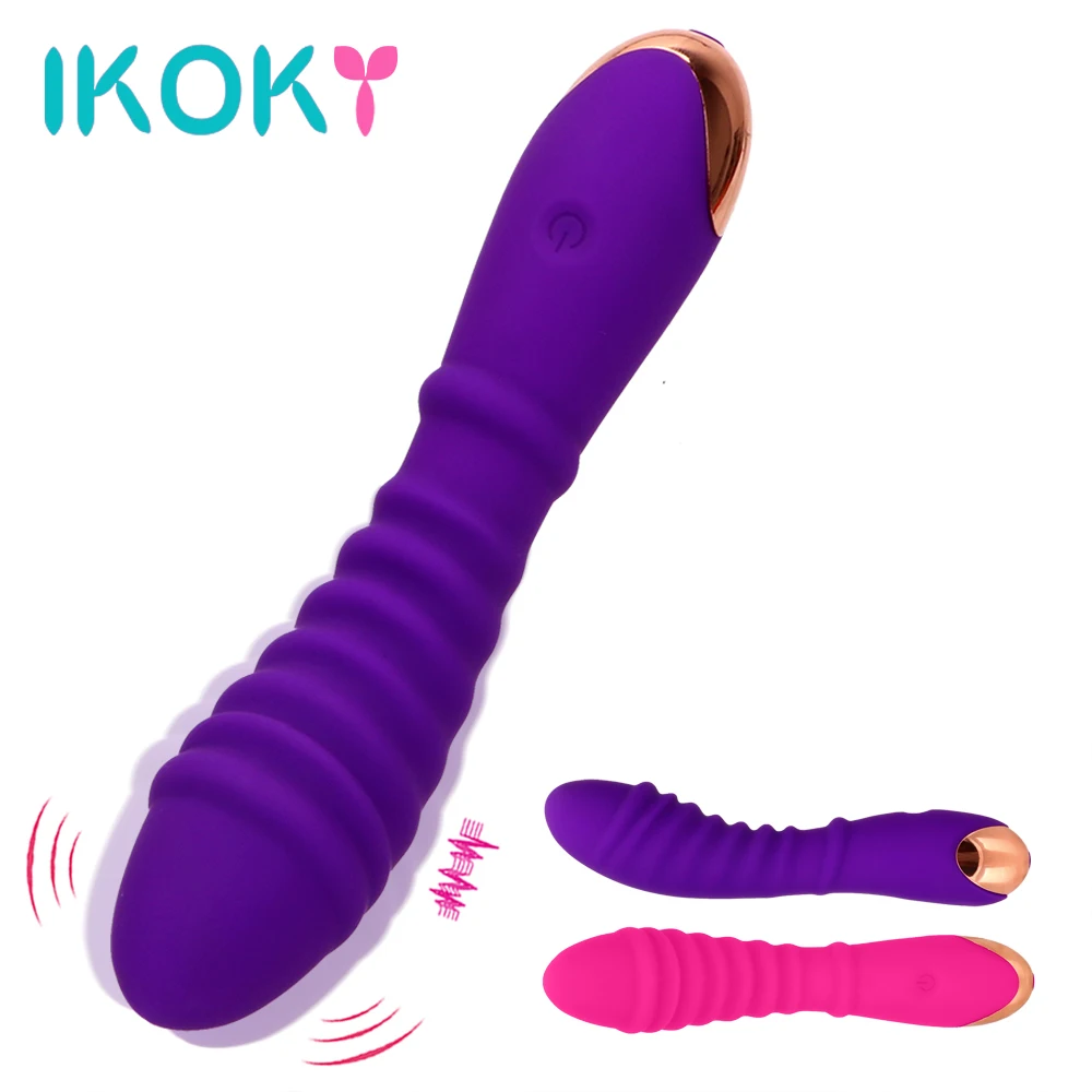 IKOKY font b Dildo b font Vibrator Sex Toys for Woman Silicone Female Masturbator Orgasm Clitoris