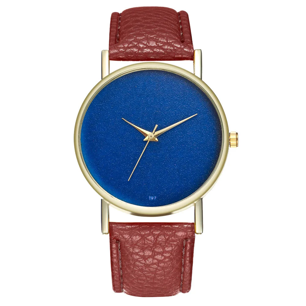Women's Fashion Casual Leather Strap Analog Round Watch Sleek Minimalist Blue Dial Quartz Watch Vintage Charm Women's Fashion Casual Leather Strap Analog Round Watch Sleek Minimalist Blue Dial Quartz Watch Vintage Charm