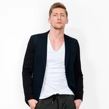 Высокое качество весна осень мужские тонкие темно-синие разноцветные модные блейзеры одежда для свадебной вечеринки простые двойные с разрезом