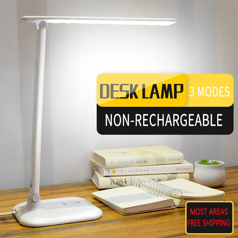 

QINELE LED Study Desk Lamp Foldable Rotatable Eye Care Lighting Touch-Sensitive Controller Non-rechargeable Reading Table Lamp