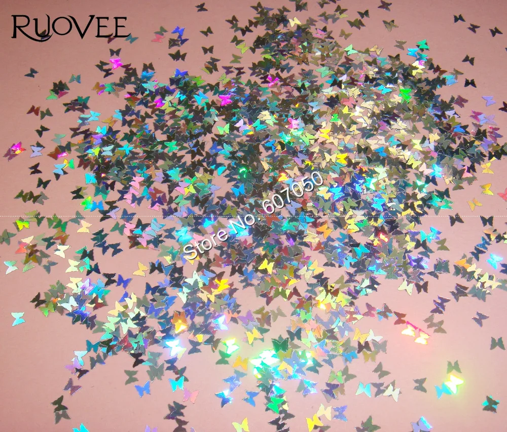 

30gram x Laser Silver Butterfly Solvent Resistant Glitter Shape for Nail Art Decorations&Nail Polish-Free Shipping