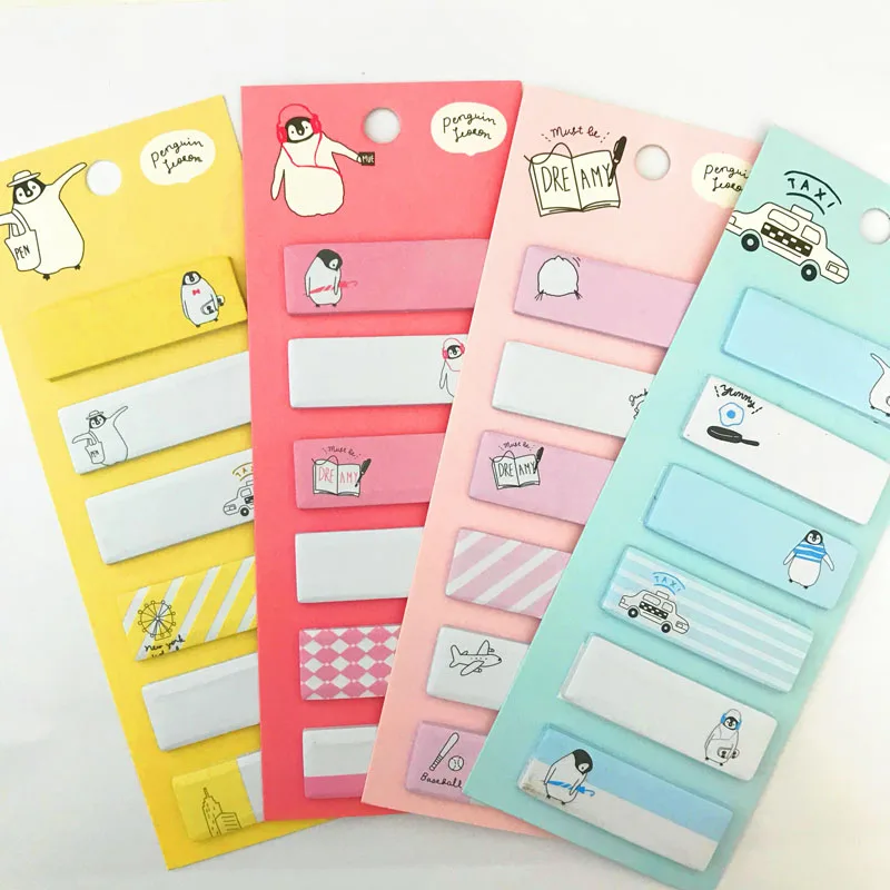 

1 Pack Kawaii Penguin Weekend Time Memo Pads Marker Message Sticky Notes Decor School Office Supply Stationery