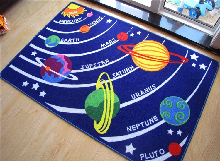 

Blue Carpets for Bedroom Cute Rugs for Boys Living Room Children Area Rug for Playroom Kindergarten Baby Learing Center