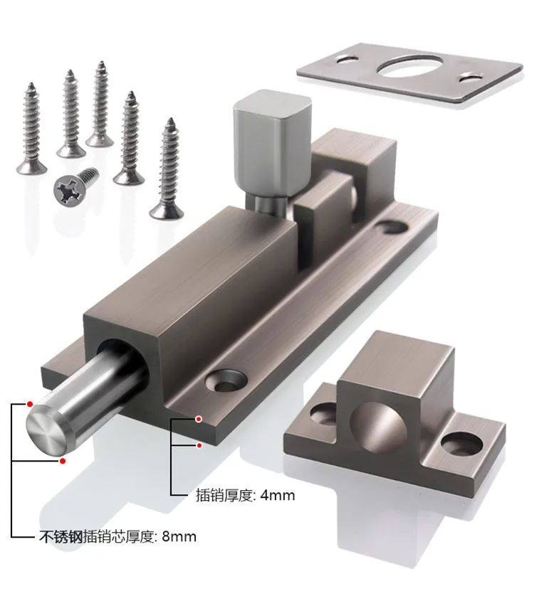 Высокое качество нержавеющая сталь дверной защелка раздвижной замок баррель болт защелка домашнее оборудование безопасности аксессуары