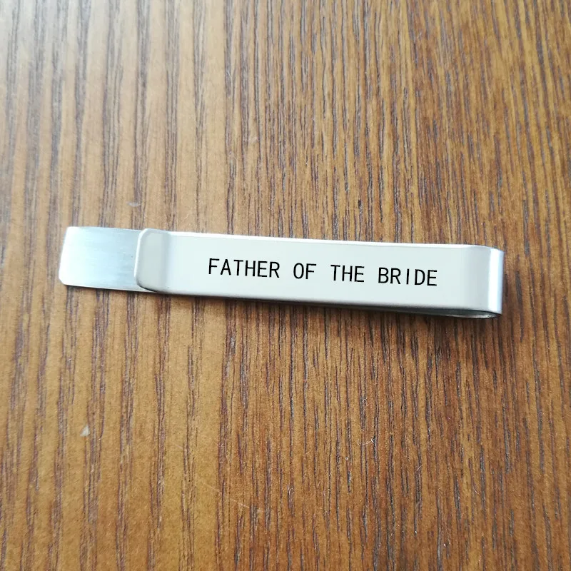 

Father of the Bride Tie Clip Tie Bar Engraved Tie Clip Father Gift Father of Bride Gift Brides Dad Parent Wedding