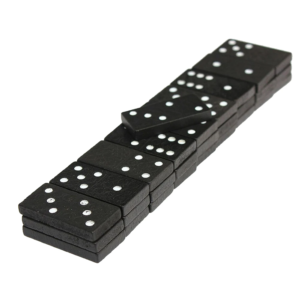 1 Set Of 28 PCS Vintage Travel Domino Game Toy Wooden Box Traditional Board Kids Educational Toy Xmas Gift Vintage Domino Set