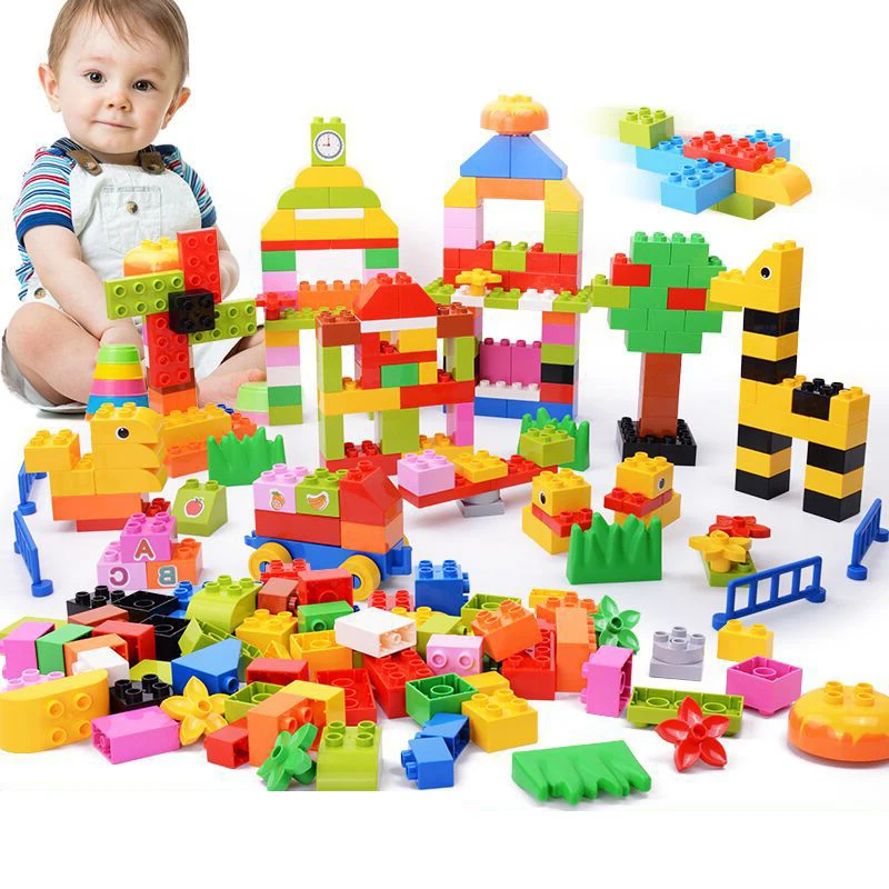 

DIY Colorful Big Size Creative Building Blocks Compatible Legoing Duploe Bricks City Bricks Animals Figures Kid Educational Toys