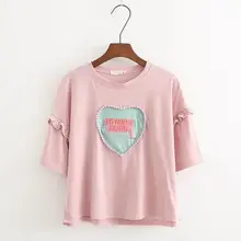 Футболка с короткими рукавами и вышивкой в виде сердца