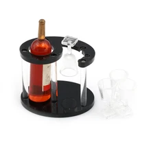 Новая подставка для бутылки вина шампанского с четырьмя бокалами 1:12 Кукольный дом Миниатюрный Набор высокого качества