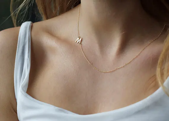 24k Gold Initial Necklace