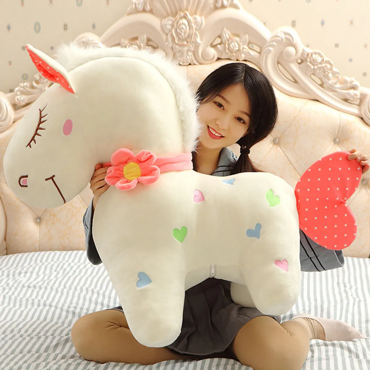 Cute Stuffed Animal Couple Horse Plush Toys Kids Children Birthday Gift
