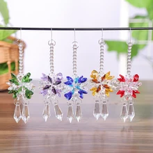 1 шт. 38 мм 55 мм прозрачные хрустальные стеклянные сосульки Призма кулон чакра восьмиугольник бисера Ловец солнечных лучей призматические детали люстры украшения дома