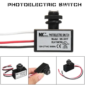

Hot AC80-277V Photocell Dusk to Dawn Button Photo Control Eye Switch Flush Mount HY99 JY09