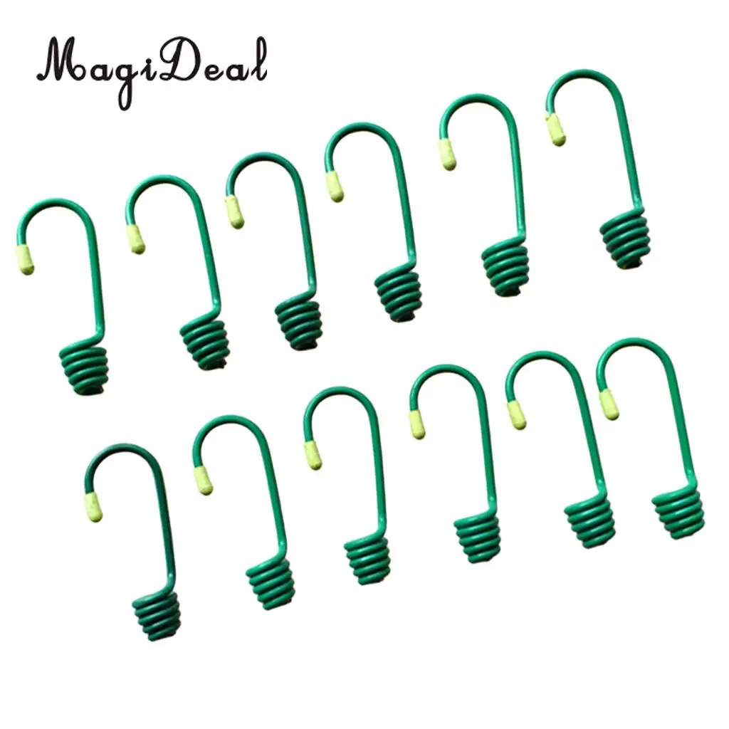 MagiDeal 12Pcs Durable Plastic Coated Iron Wire Hooks for 8mm Elastic Shock Cord Camping Tent Boat Cover Trailer Bungee Rope