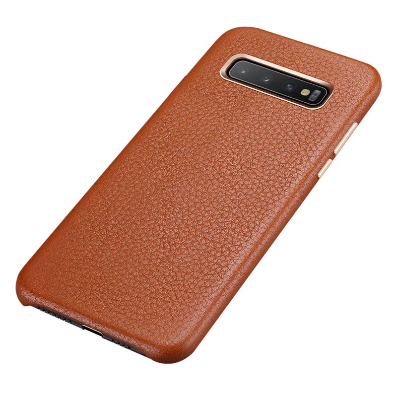Чехол накладка из натуральной кожи с текстурой личи для Samsung S10|Бамперы| |