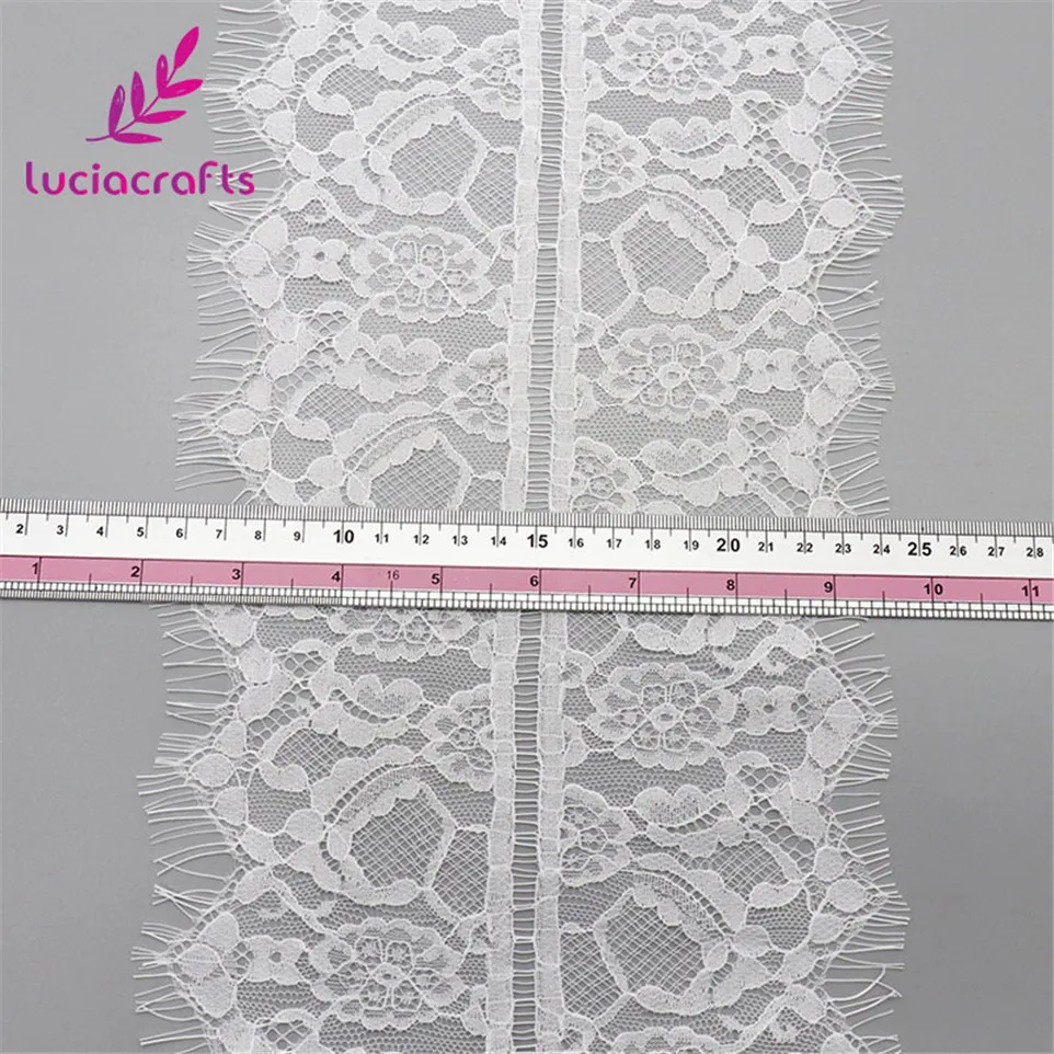 Lucia crafts 3 ярдов/партия 19 см белая вышитая кружевная отделка ленты DIY свадебное шитье одежды платье аксессуары для декора R0111