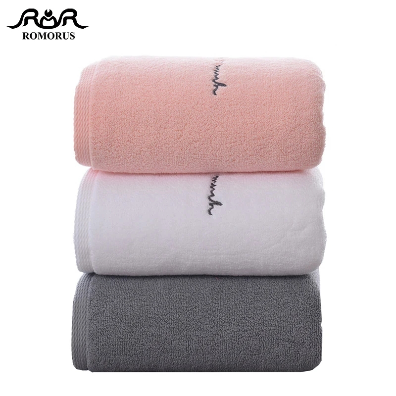 ROMORUS Premium Cotton Bathroom Towels for Adults Sweet Letters