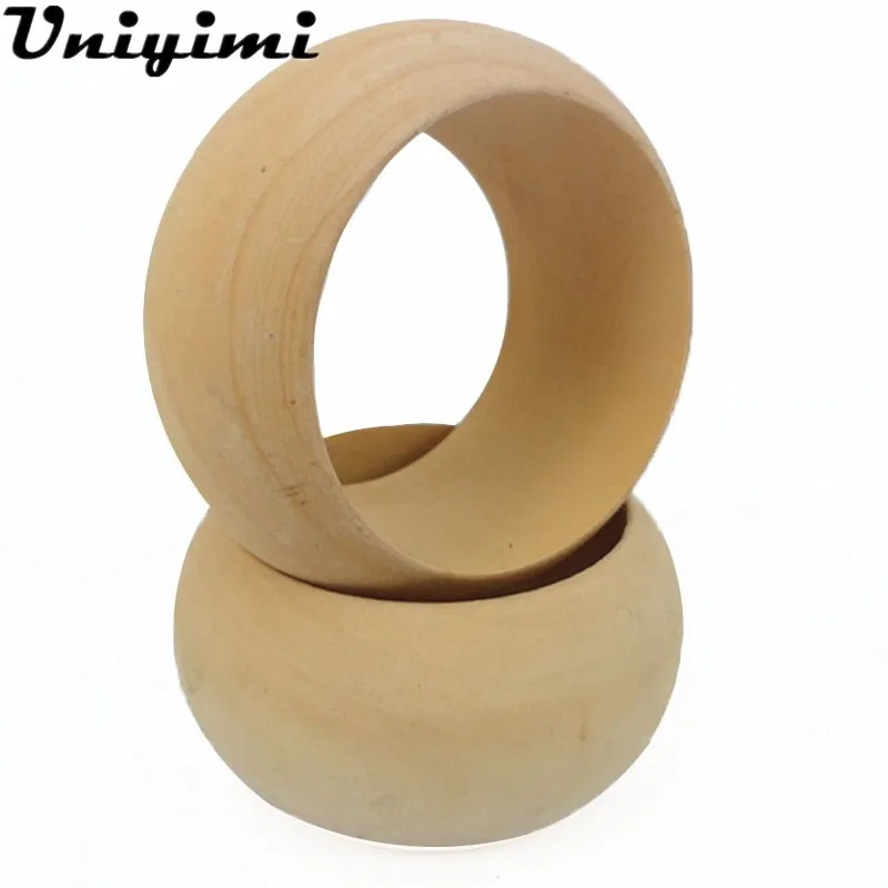 

High Quality Unfinished Natural Blank Wood Bangles Wooden Bracelet For Painting Material Jewerly Making Accessories 5Pcs/Lot