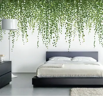 

Custom 3d wallpaper fresh plant green Nordic minimalist living room bedroom wall decoration - high-grade waterproof material