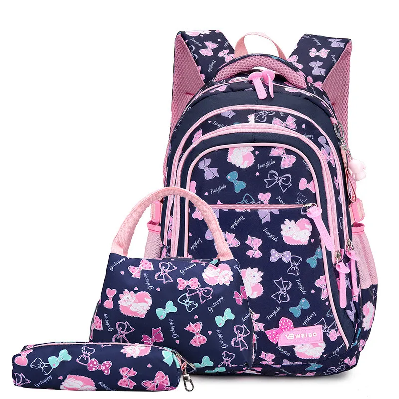 Waterproof Children School Bags Kids Printing Backpacks Set Schoolbag For Girls Princess School Backpacks Kids Mochila Infantil - Цвет: blue2