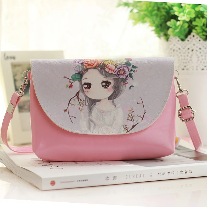 Koop 2018 Hot Koop Cartoon Printing Schoudertassen Vrouwen Tas Nieuwe Kinderen PU Lederen Mini Crossbody Tas Meisjes Messenger Bag