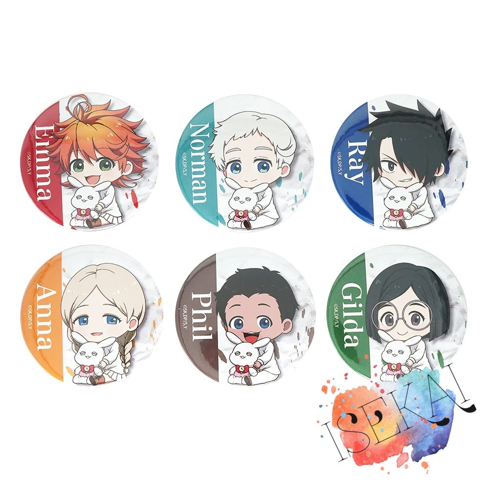 約束したネバーランドアニメ金属バッジエマノーマン線アンナフィル Gildaかわいいかわいいバッジブローチピン Brooches Aliexpress