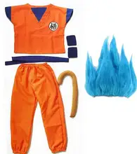 Goku de dragon ball z traje hijo Cosplay disfraces para adultos chico niños chicos chica chico niño peluca ropa de lujo de halloween