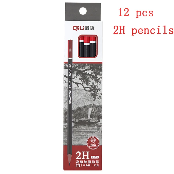12 шт 2B HB 2H набор карандашей набросок рисунок набор школьные товары для рукоделия для детей и взрослых офисные карандаши для рисования - Цвет: 12pcs 2H pencil