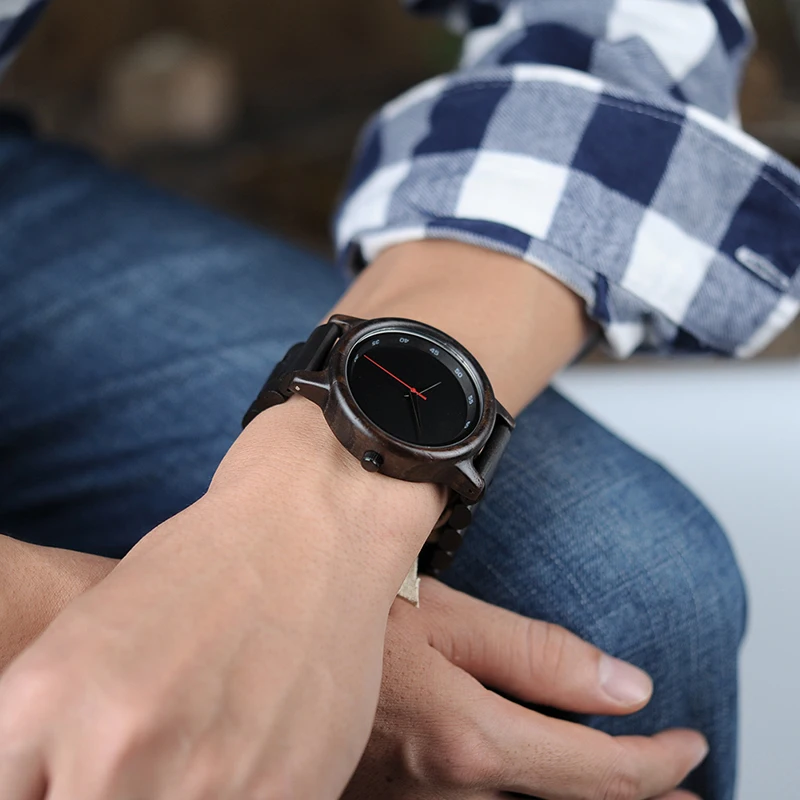 BOBO BIRD Male High Quality wrist Watch Bamboo Wooden Watches Men in gift box custom logo erkek kol saati