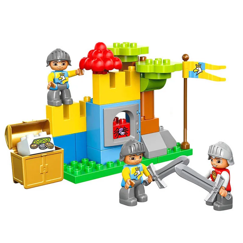 Gorock 50pcs Soldier Castle Large Size Carriage Building Blocks Sets Duplo Model Bricks Toys Compatible Duplo For Baby Biggifts Stacking Blocks Aliexpress
