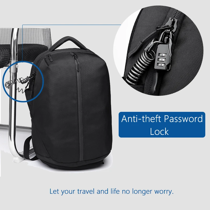  OZUKO Anti Theft Laptop Backpack USB Charging School Bag Men 15.6 Waterproof Backpacks for Teenage 