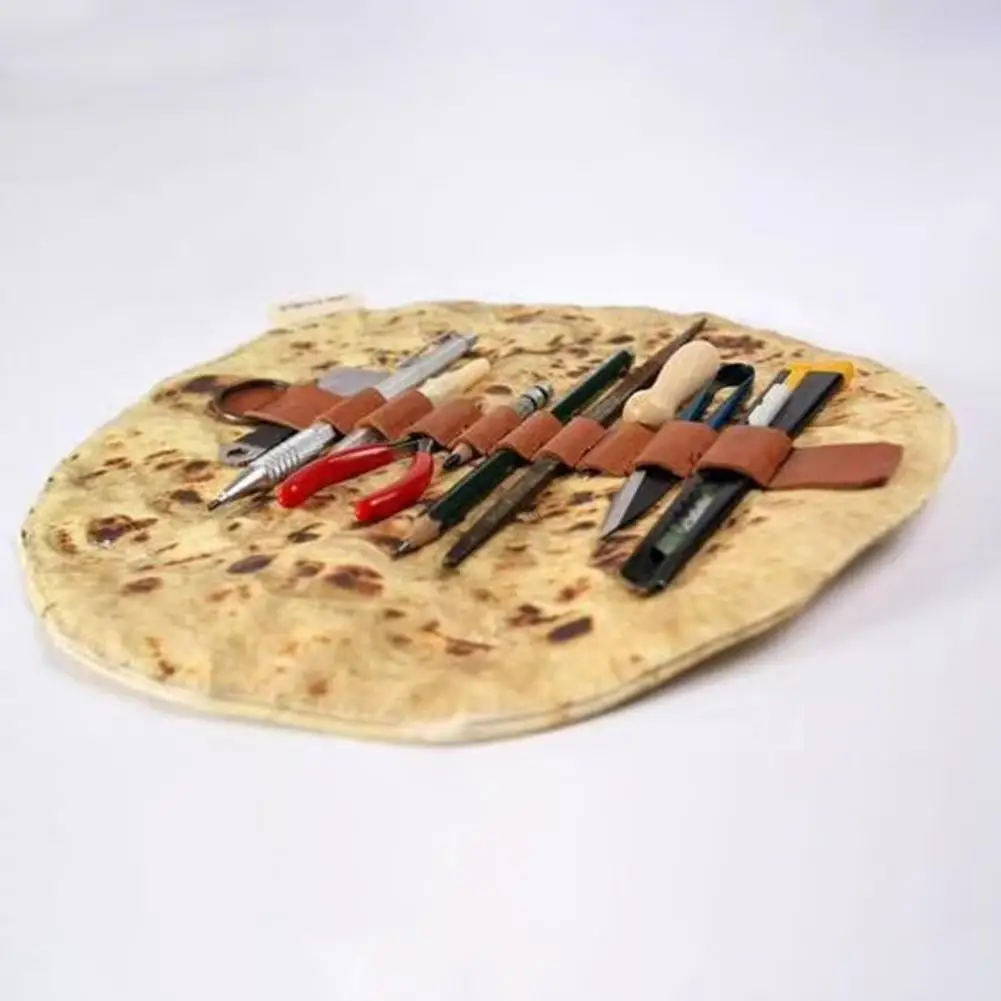 

New Lifelike Sesame Seed Cake Roll Pancake Pencil Case Pen Stationery Storage Bag