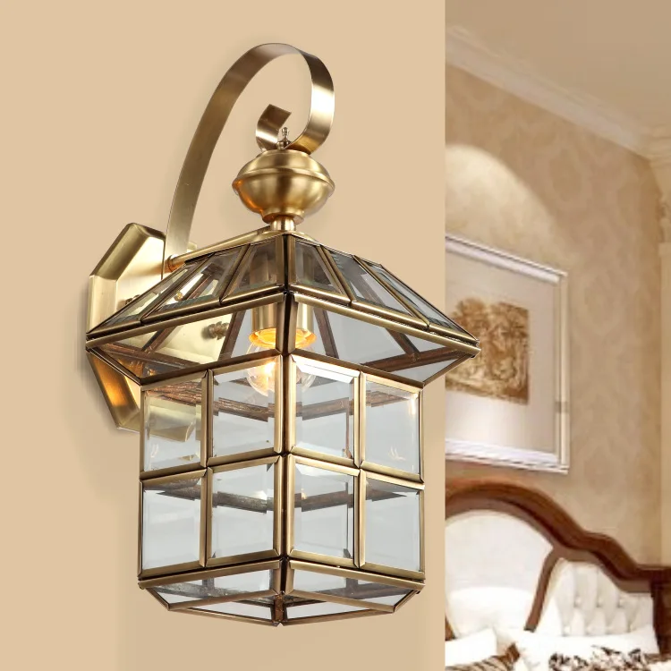 2015 New Arrival Hot Luxurious European Style Copper Wall Lamp Living