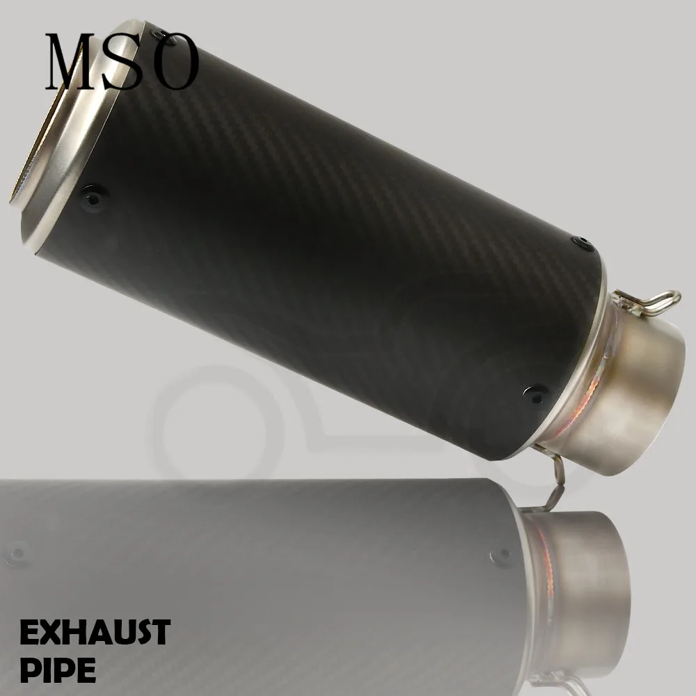 

Universal Car Muffler Exhaust System Polished Carbon Fiber Exhaust Tip Silencer Moto Exhaust Pipe 61mm