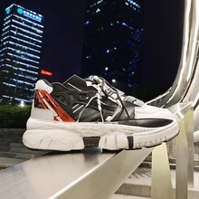 Мужская Вулканизированная обувь для тенниса; нескользящие кроссовки; Мужская дышащая обувь; модные кроссовки на толстой платформе; K5-09