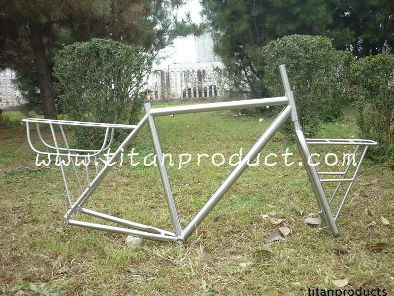Sale Titanium cross/touring bicycle frame with welded rack 0 Sale Titanium cross/touring bicycle frame with welded rack 0