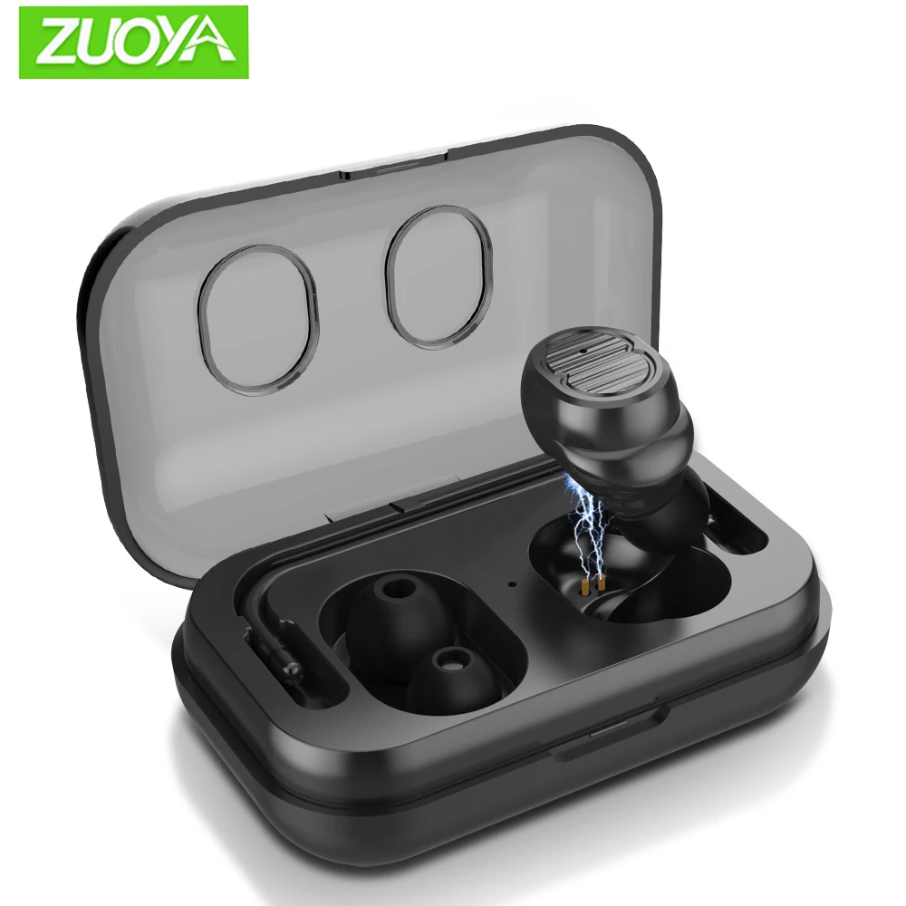 

ZUOYA TWS Bluetooth V5.0 In-Ear Earphones Stereo Earbuds Mini in Ear Microphone With Charging box For Sports Wireless earphone