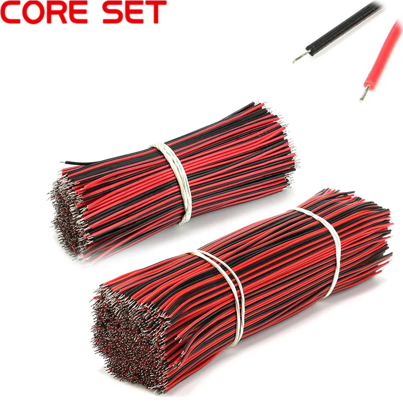 50Pcslot Red Black Abreast Line 26AWG 80mm 150MM length LED Line Connecting Tin Plating Wire DIY 2P Electronic Wire Welding (1)