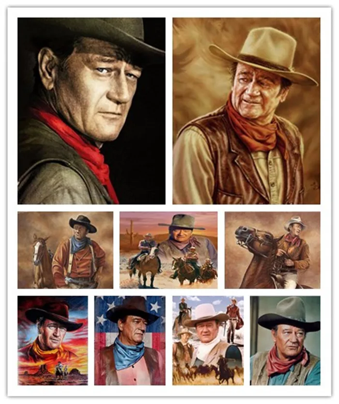 

5d Diy John Wayne And horse full square Diamond Paintings 3d Diamond Pattern Picture Needlework Religious Mosaic decor stickers